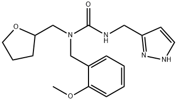 Urea, N-[(2-methoxyphenyl)methyl]-N'-(1H-pyrazol-3-ylmethyl)-N-[(tetrahydro-2-furanyl)methyl]- Structural