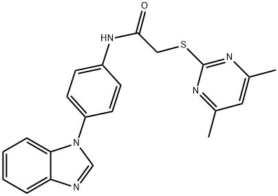 Acetamide, N-[4-(1H-benzimidazol-1-yl)phenyl]-2-[(4,6-dimethyl-2-pyrimidinyl)thio]- Structural