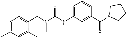 Urea, N-[(2,4-dimethylphenyl)methyl]-N-methyl-N'-[3-(1-pyrrolidinylcarbonyl)phenyl]- Structural
