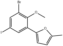 Furan, 2-(3-bromo-5-iodo-2-methoxyphenyl)-5-methyl- Structural