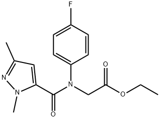 Glycine, N-[(1,3-dimethyl-1H-pyrazol-5-yl)carbonyl]-N-(4-fluorophenyl)-, ethyl ester Structural