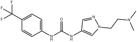 Urea, N-[1-[2-(dimethylamino)ethyl]-1H-pyrazol-4-yl]-N'-[4-(trifluoromethyl)phenyl]- Structural