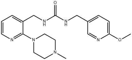 Urea, N-[(6-methoxy-3-pyridinyl)methyl]-N'-[[2-(4-methyl-1-piperazinyl)-3-pyridinyl]methyl]- Structural