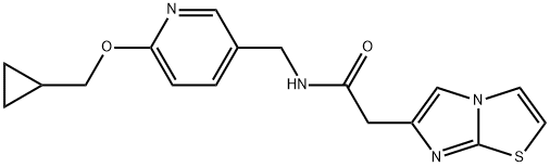 Imidazo[2,1-b]thiazole-6-acetamide, N-[[6-(cyclopropylmethoxy)-3-pyridinyl]methyl]- Structural