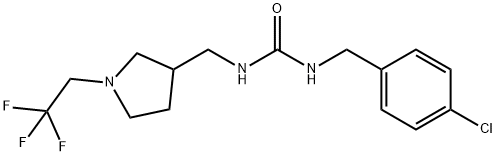 Urea, N-[(4-chlorophenyl)methyl]-N'-[[1-(2,2,2-trifluoroethyl)-3-pyrrolidinyl]methyl]- Structural
