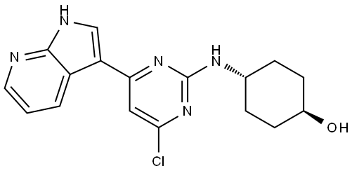 Cyclohexanol, 4-[[4-chloro-6-(1H-pyrrolo[2,3-b]pyridin-3-yl)-2-pyrimidinyl]amino]-, trans- Structural