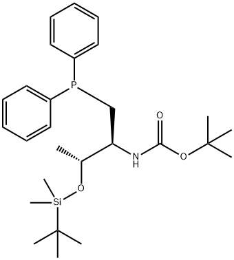 Carbamic acid, N-[(1S,2R)-2-[[(1,1-dimethylethyl)dimethylsilyl]oxy]-1-[(diphenylphosphino)methyl]propyl]-, 1,1-dimethylethyl ester Structural
