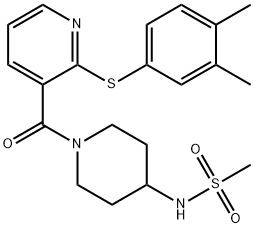 Methanesulfonamide, N-[1-[[2-[(3,4-dimethylphenyl)thio]-3-pyridinyl]carbonyl]-4-piperidinyl]- Structural