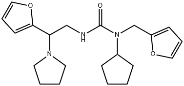 Urea, N-cyclopentyl-N-(2-furanylmethyl)-N'-[2-(2-furanyl)-2-(1-pyrrolidinyl)ethyl]- Structural
