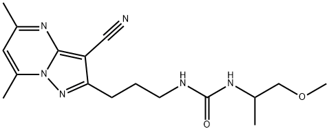 Urea, N-[3-(3-cyano-5,7-dimethylpyrazolo[1,5-a]pyrimidin-2-yl)propyl]-N'-(2-methoxy-1-methylethyl)- Structural