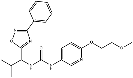 Urea, N-[6-(2-methoxyethoxy)-3-pyridinyl]-N'-[2-methyl-1-(3-phenyl-1,2,4-oxadiazol-5-yl)propyl]- Structural