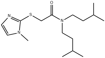 Acetamide, N,N-bis(3-methylbutyl)-2-[(1-methyl-1H-imidazol-2-yl)thio]- Structural
