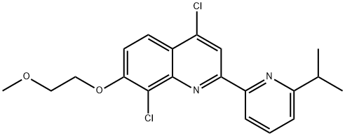 Quinoline, 4,8-dichloro-7-(2-methoxyethoxy)-2-[6-(1-methylethyl)-2-pyridinyl]- Structural