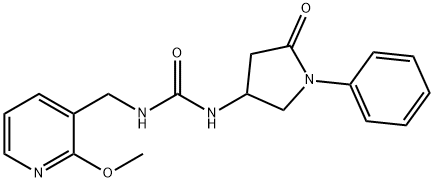 Urea, N-[(2-methoxy-3-pyridinyl)methyl]-N'-(5-oxo-1-phenyl-3-pyrrolidinyl)- Structural