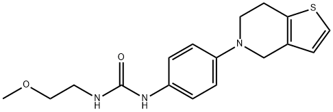 Urea, N-[4-(6,7-dihydrothieno[3,2-c]pyridin-5(4H)-yl)phenyl]-N'-(2-methoxyethyl)- Structural