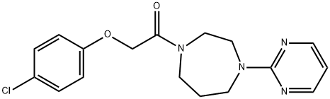 Ethanone, 2-(4-chlorophenoxy)-1-[hexahydro-4-(2-pyrimidinyl)-1H-1,4-diazepin-1-yl]- Structural