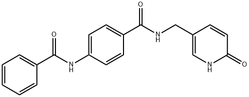Benzamide, 4-(benzoylamino)-N-[(1,6-dihydro-6-oxo-3-pyridinyl)methyl]- Structural