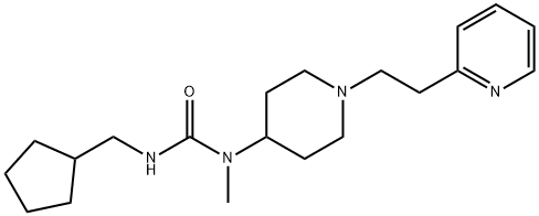 Urea, N'-(cyclopentylmethyl)-N-methyl-N-[1-[2-(2-pyridinyl)ethyl]-4-piperidinyl]- Structural