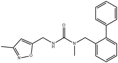 Urea, N-([1,1'-biphenyl]-2-ylmethyl)-N-methyl-N'-[(3-methyl-5-isoxazolyl)methyl]- Structural