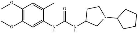 Urea, N-(1-cyclopentyl-3-pyrrolidinyl)-N'-(4,5-dimethoxy-2-methylphenyl)- Structural