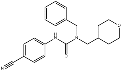 Urea, N'-(4-cyanophenyl)-N-(phenylmethyl)-N-[(tetrahydro-2H-pyran-4-yl)methyl]- Structural