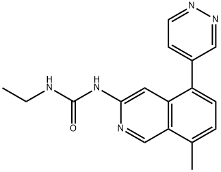Urea, N-ethyl-N'-[8-methyl-5-(4-pyridazinyl)-3-isoquinolinyl]- Structural