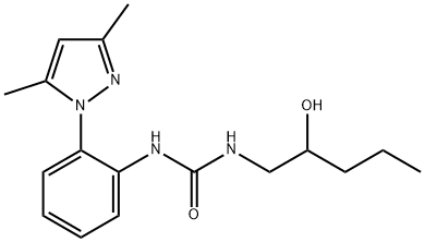 Urea, N-[2-(3,5-dimethyl-1H-pyrazol-1-yl)phenyl]-N'-(2-hydroxypentyl)- Structural