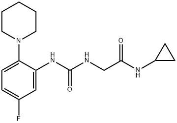 Acetamide, N-cyclopropyl-2-[[[[5-fluoro-2-(1-piperidinyl)phenyl]amino]carbonyl]amino]- Structural