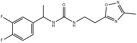 Urea, N-[1-(3,4-difluorophenyl)ethyl]-N'-[2-(3-methyl-1,2,4-oxadiazol-5-yl)ethyl]- Structural