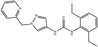 Urea, N-(2,6-diethylphenyl)-N'-[1-(2-pyridinylmethyl)-1H-pyrazol-4-yl]- Structural