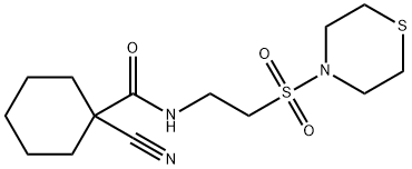 Cyclohexanecarboxamide, 1-cyano-N-[2-(4-thiomorpholinylsulfonyl)ethyl]- Structural