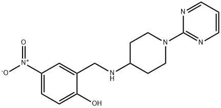 Phenol, 4-nitro-2-[[[1-(2-pyrimidinyl)-4-piperidinyl]amino]methyl]- Structural