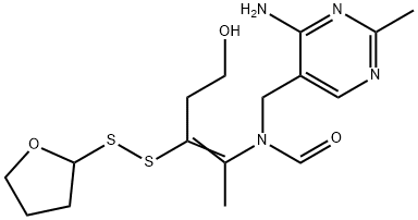 Formamide, N-[(4-amino-2-methyl-5-pyrimidinyl)methyl]-N-[4-hydroxy-1-methyl-2-[(tetrahydro-2-furanyl)dithio]-1-buten-1-yl]- Structural