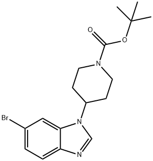tert-butyl 4-(6-bromo-1H-benzo[d]imidazol-1-yl)piperidine-1-carboxylate Structural