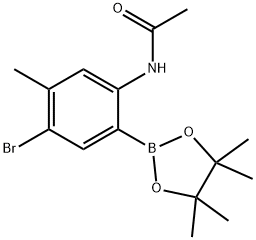 Acetamide, N-[4-bromo-5-methyl-2-(4,4,5,5-tetramethyl-1,3,2-dioxaborolan-2-yl)phenyl]- Structural