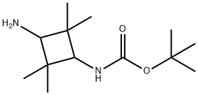 tert-butyl N-(3-amino-2,2,4,4-tetramethylcyclobutyl)carbamate Structural