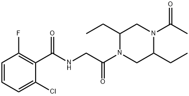 Benzamide, N-[2-(4-acetyl-2,5-diethyl-1-piperazinyl)-2-oxoethyl]-2-chloro-6-fluoro- Structural