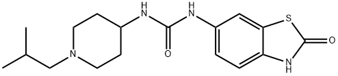 Urea, N-(2,3-dihydro-2-oxo-6-benzothiazolyl)-N'-[1-(2-methylpropyl)-4-piperidinyl]- Structural