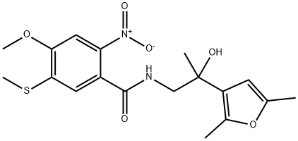 Benzamide, N-[2-(2,5-dimethyl-3-furanyl)-2-hydroxypropyl]-4-methoxy-5-(methylthio)-2-nitro- Structural