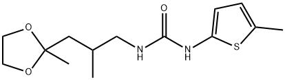 Urea, N-[2-methyl-3-(2-methyl-1,3-dioxolan-2-yl)propyl]-N'-(5-methyl-2-thienyl)- Structural