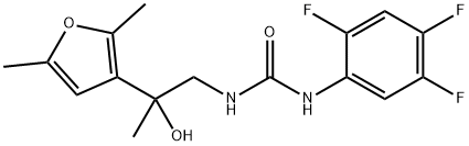 Urea, N-[2-(2,5-dimethyl-3-furanyl)-2-hydroxypropyl]-N'-(2,4,5-trifluorophenyl)- Structural