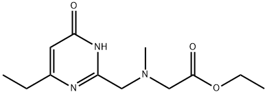 Glycine, N-[(4-ethyl-1,6-dihydro-6-oxo-2-pyrimidinyl)methyl]-N-methyl-, ethyl ester Structural