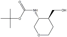 tert-butyl ((3R,4S)-4-(hydroxymethyl)tetrahydro-2H-pyran-3-yl)carbamate Structural
