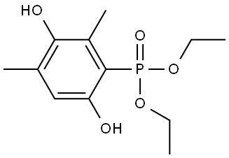 Diethyl 3,6-dihydroxy-2,4-dimethylphenyl phosphonate Structural