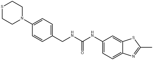 Urea, N-(2-methyl-6-benzothiazolyl)-N'-[[4-(4-thiomorpholinyl)phenyl]methyl]- Structural