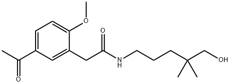 Benzeneacetamide, 5-acetyl-N-(5-hydroxy-4,4-dimethylpentyl)-2-methoxy- Structural