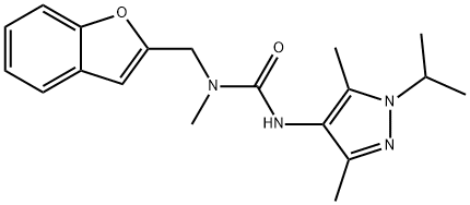 Urea, N-(2-benzofuranylmethyl)-N'-[3,5-dimethyl-1-(1-methylethyl)-1H-pyrazol-4-yl]-N-methyl- Structural