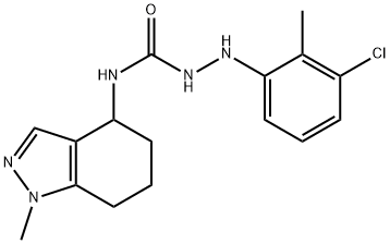Hydrazinecarboxamide, 2-(3-chloro-2-methylphenyl)-N-(4,5,6,7-tetrahydro-1-methyl-1H-indazol-4-yl)- Structural