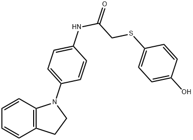 Acetamide, N-[4-(2,3-dihydro-1H-indol-1-yl)phenyl]-2-[(4-hydroxyphenyl)thio]- Structural