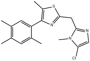 Thiazole, 2-[(5-chloro-1-methyl-1H-imidazol-2-yl)methyl]-5-methyl-4-(2,4,5-trimethylphenyl)- Structural